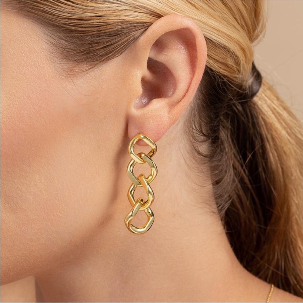 Uncommon James Elegant Gold Chain Link Earrings